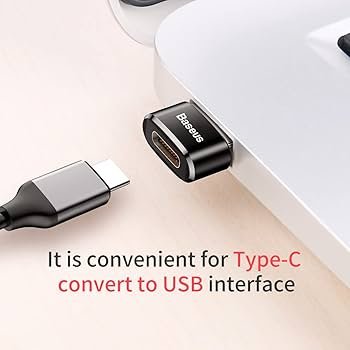 Baseus Type-C Female to USB Male Converter (Black) – Compact Adapter for Laptops, PCs & USB Devices - Image 3