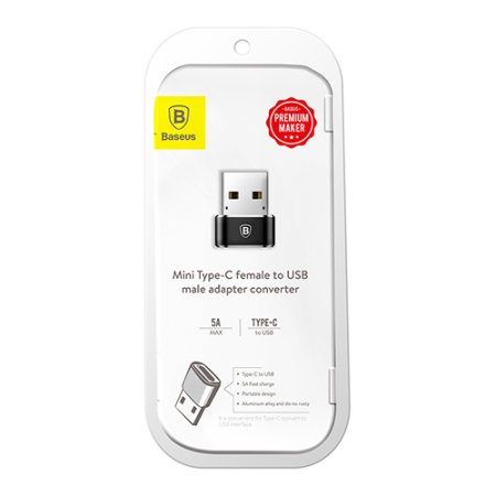 Baseus Type-C Female to USB Male Converter (Black) – Compact Adapter for Laptops, PCs & USB Devices - Image 4