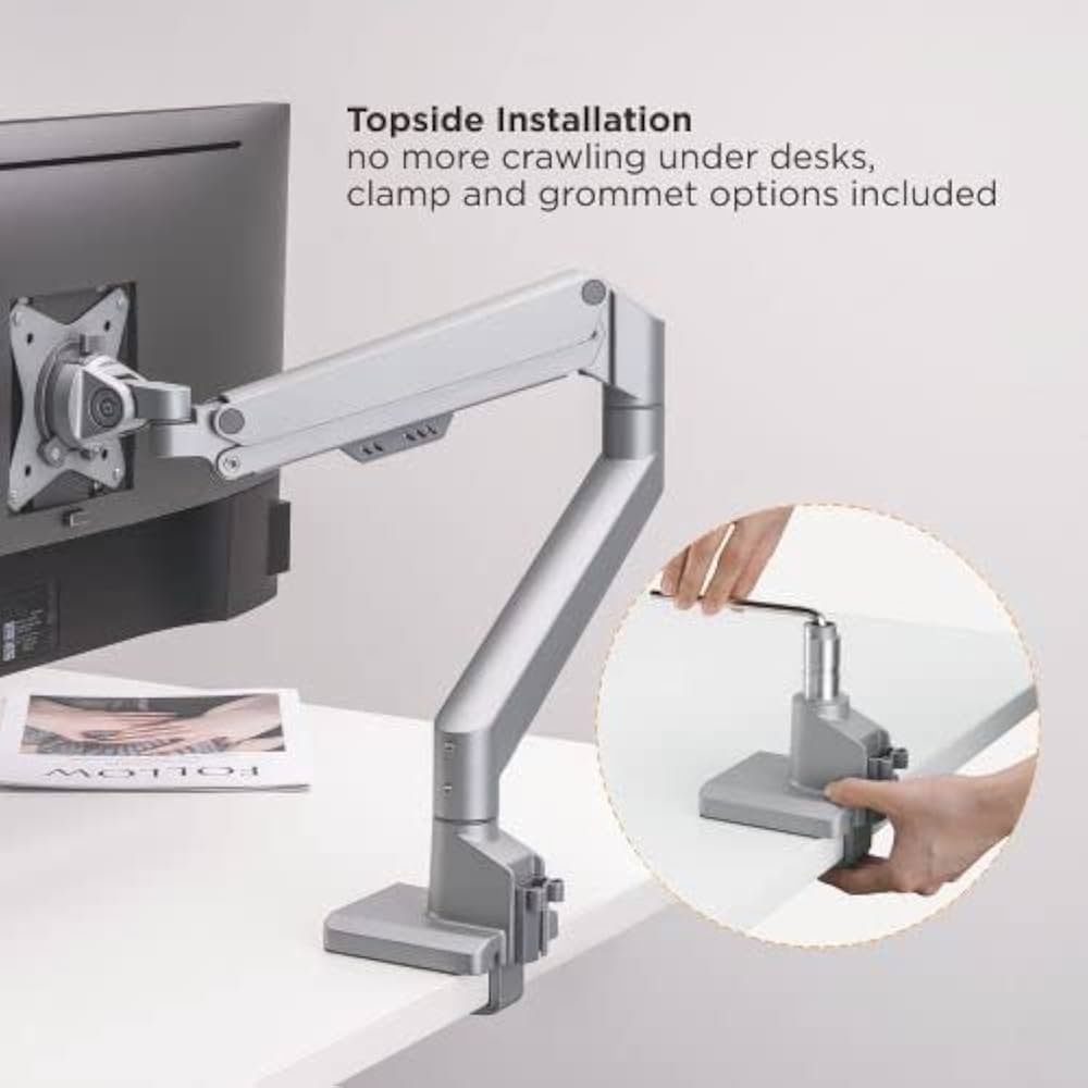Single Monitor Stand White | Adjustable Desk Mount - Image 5