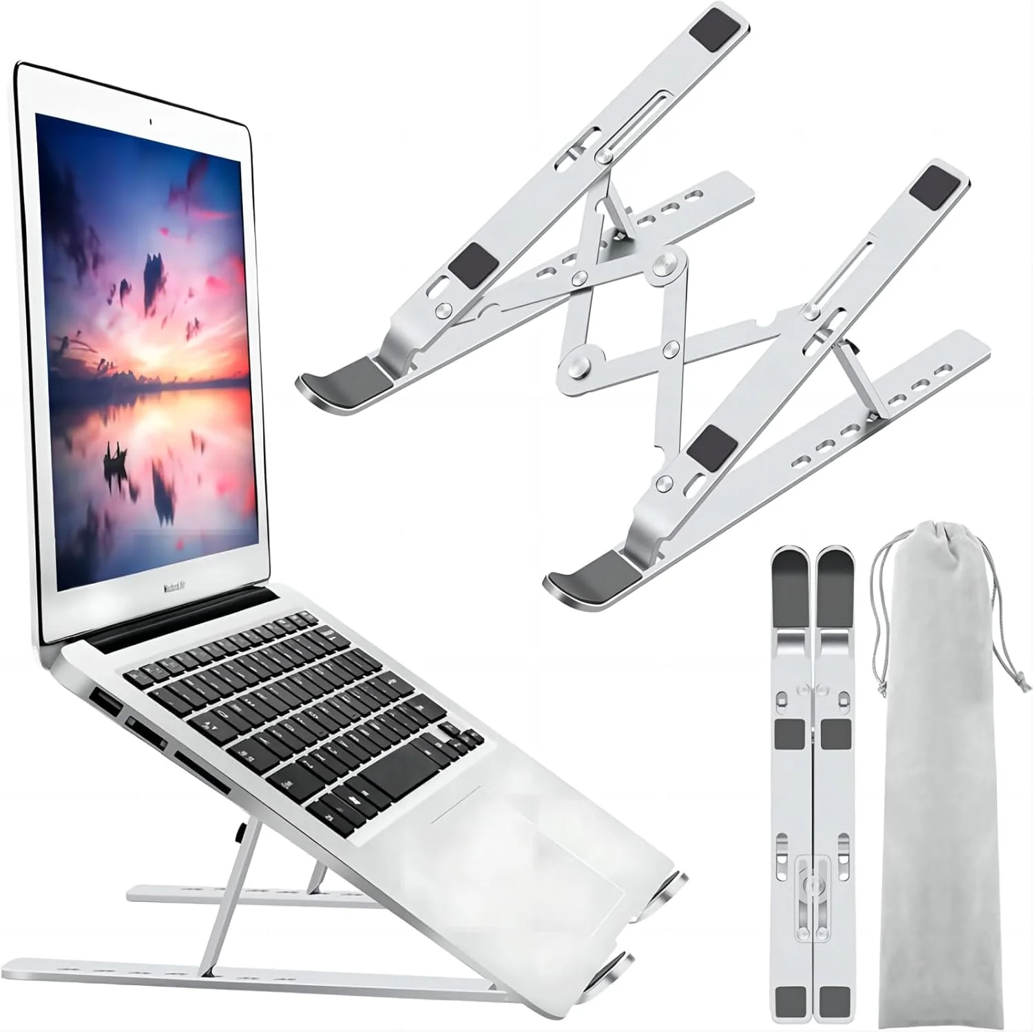 Portable Foldable Laptop Stand Aluminum | Adjustable Ergonomic Stand Pakistan - Image 4