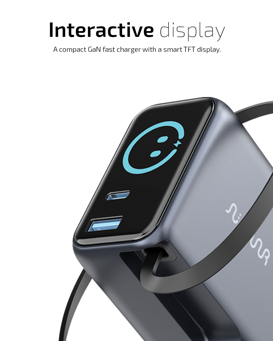 TAAR - OMI 70W GaN Charger (Interactive Display & Retractable USB-C Cable) - Image 5