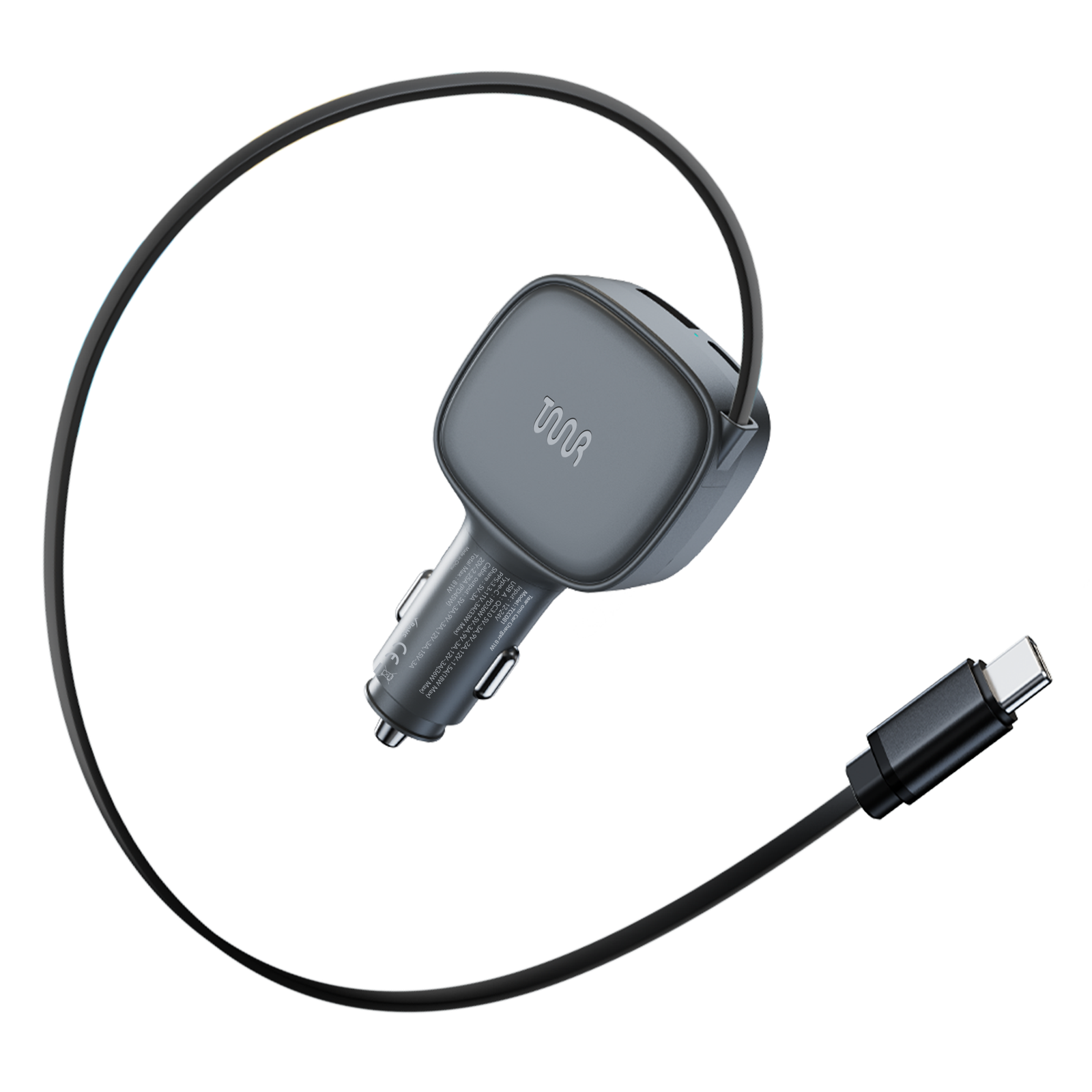 TAAR - OMI 81W PD Car Charger with Retractable USB-C Cable - Image 2
