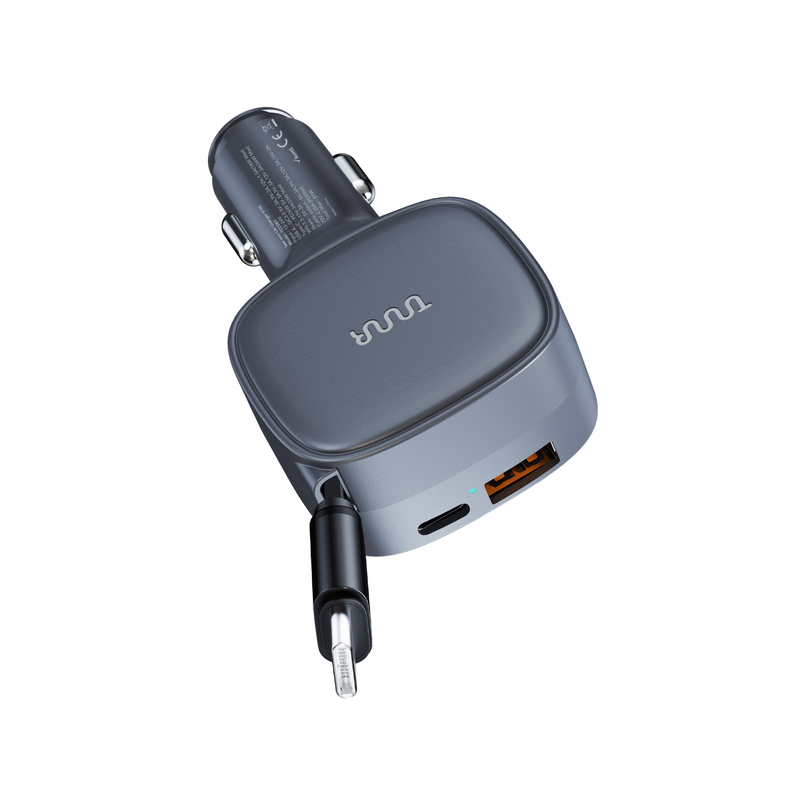 TAAR - OMI 81W PD Car Charger with Retractable USB-C Cable - Image 3