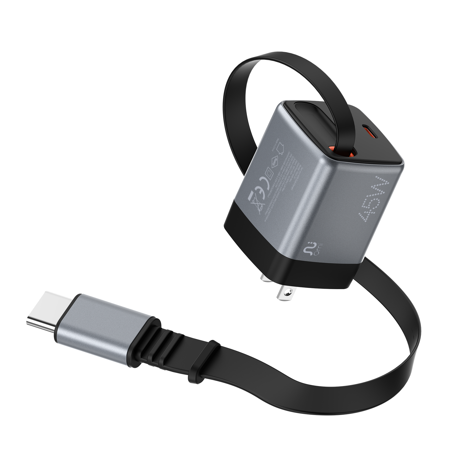 TAAR - OMI 45W GaN Charger with Retractable USB-C Cable - Image 2