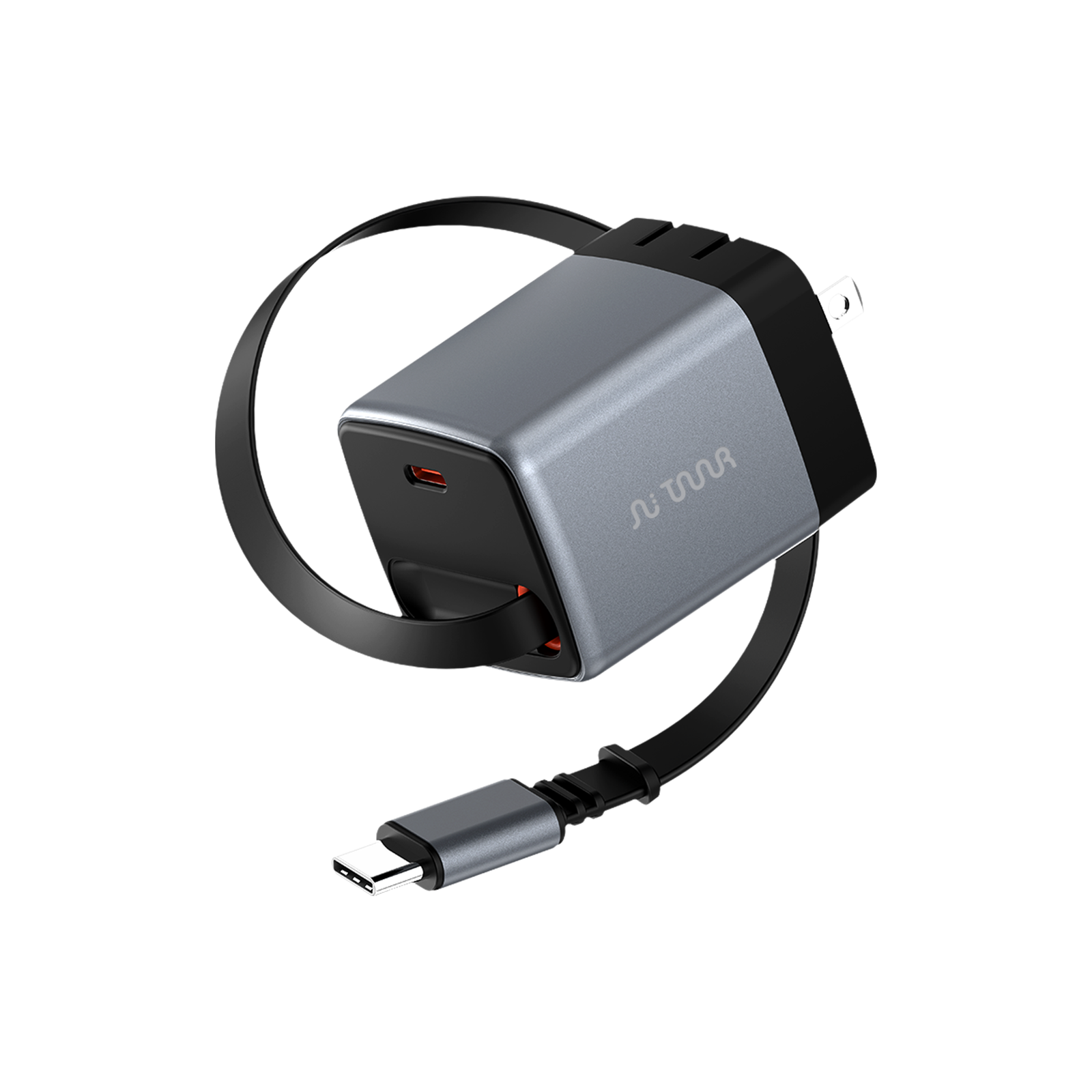 TAAR - OMI 45W GaN Charger with Retractable USB-C Cable